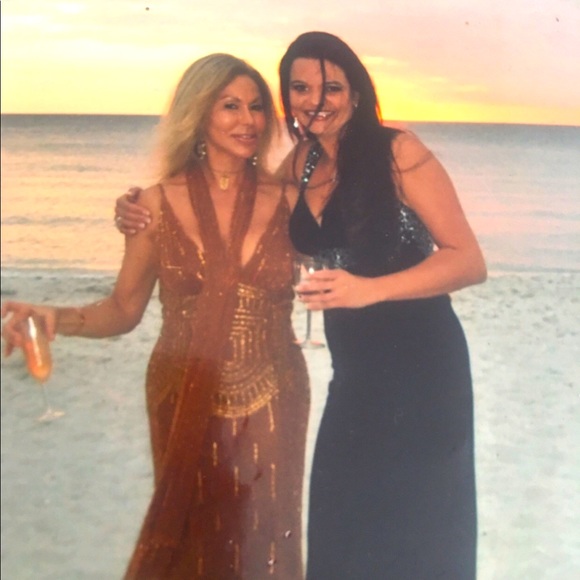 Cache Long Cocktail Dress. Used. Sequins. Size 8. - Picture 1 of 3